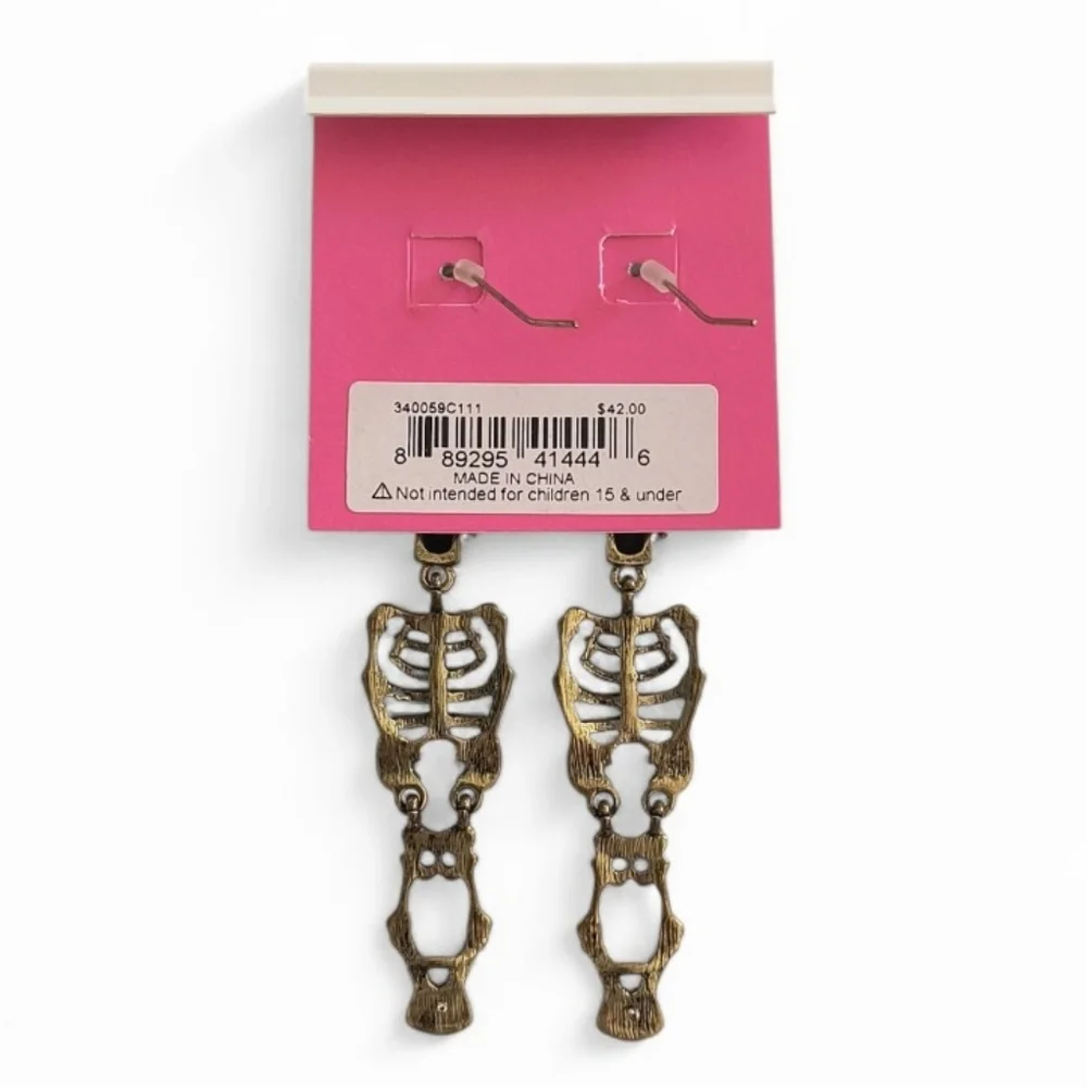 Betsey Johnson Dangle Skellington Earrings